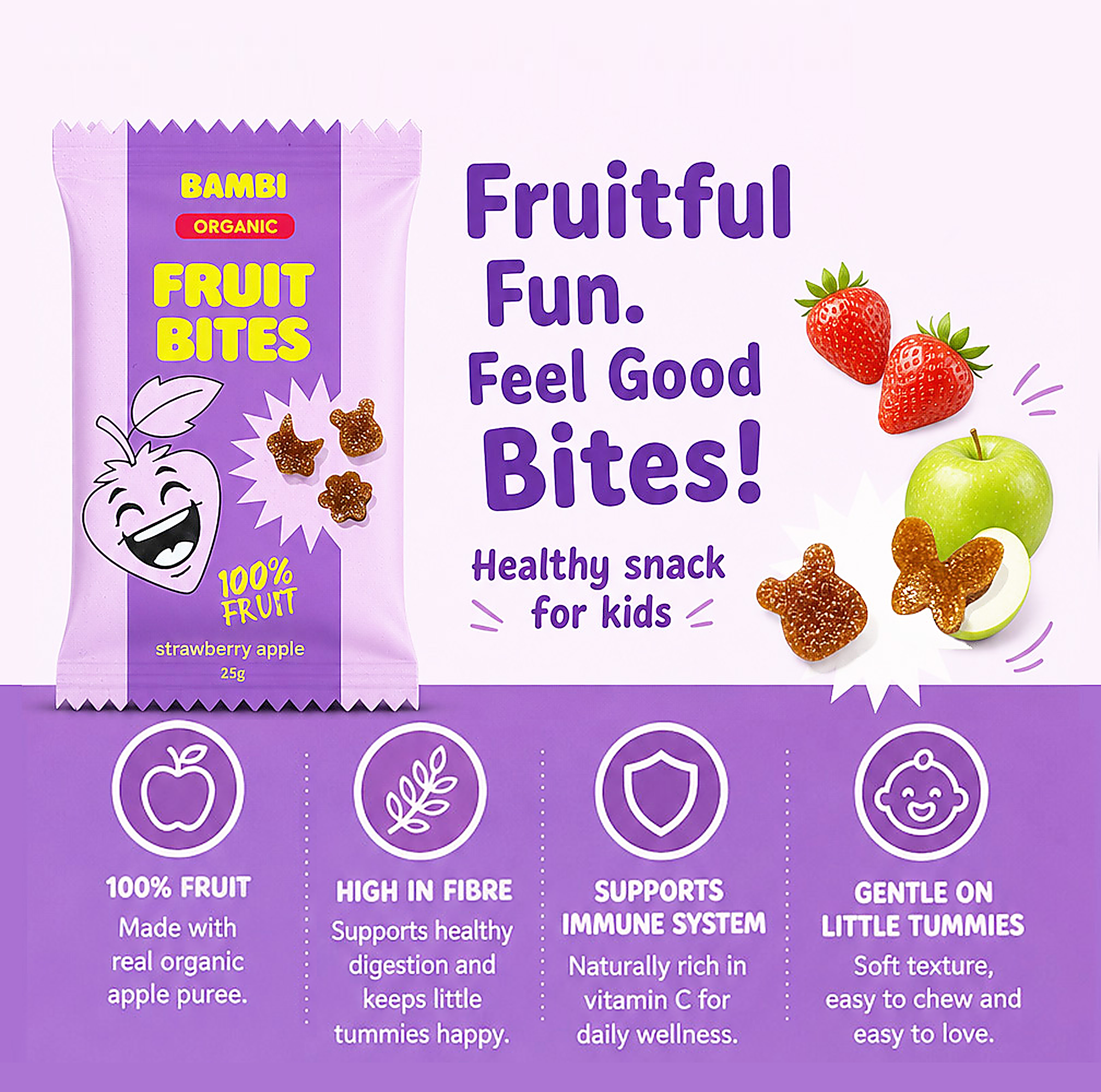 Bambi Strawberry fruit bites pouch 3