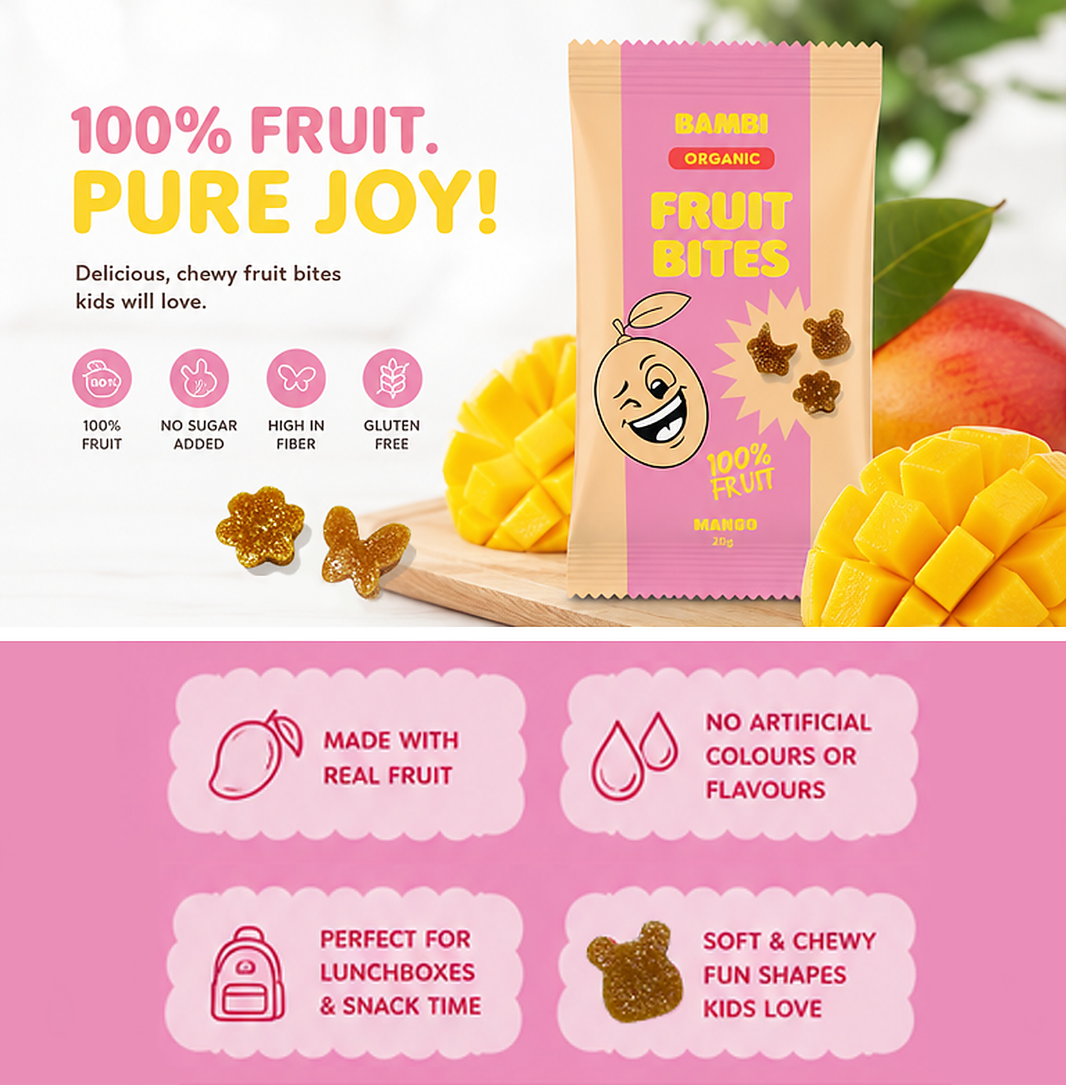 Bambi Mango fruit bites pouch 3