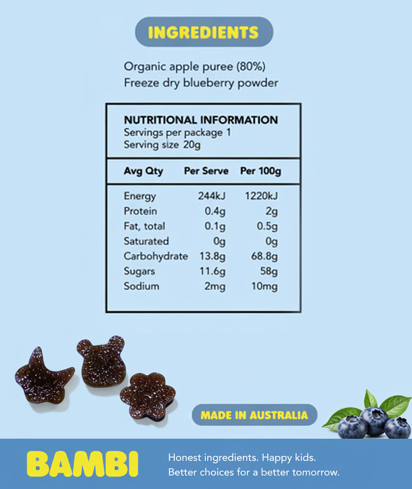 Bambi Blueberry fruit bites pouch 5
